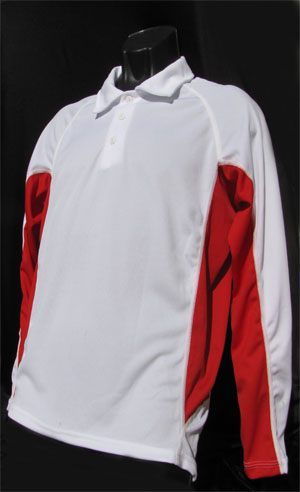 Long sleeve moisture wicking polo shirt